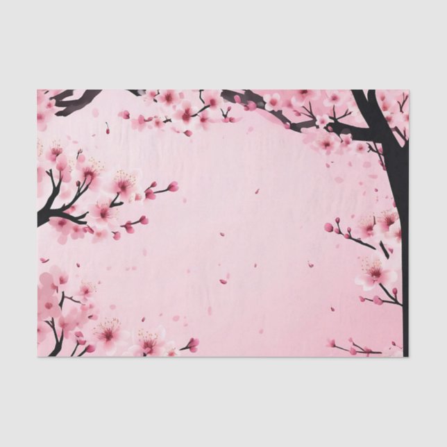 Papier Mousseline Fleur de cerisier rose doux (Recto)