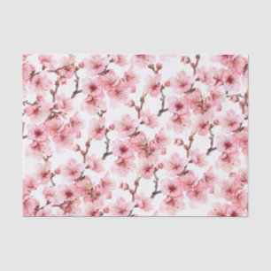 Papier Mousseline Fleur de cerisier Rose floral blanc