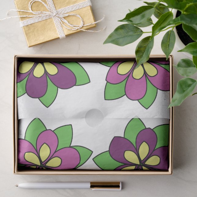 Papier Mousseline Fleur de clématite pourpre (Cadeau)