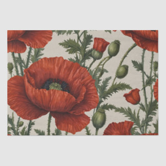 Papier Mousseline Fleur de crapaud rouge orange