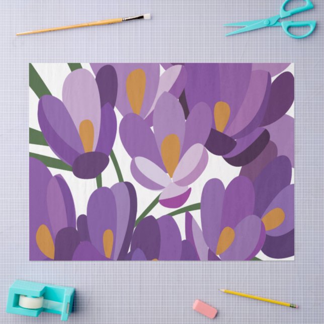 Papier Mousseline Fleur de Crocus Violet (Artisanat)