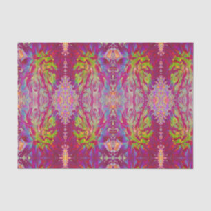 Papier Mousseline Fleur de Dahlia Psychedelique Magenta et Jaune