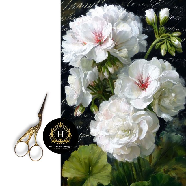 Papier Mousseline Fleur de Géranium Blanc Decoupage (Transform Jewelry Boxes with Botanical Romance.
)