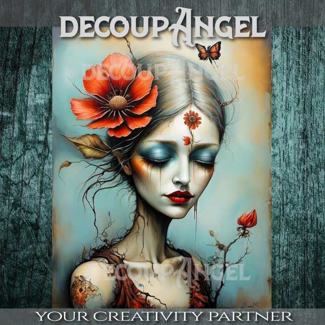 Papier Mousseline Fleur de l'âme -Découpage- (Créateur téléchargé)