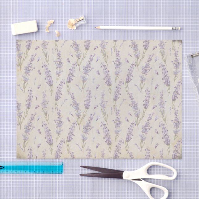 Papier Mousseline Fleur de lavande vintage (Artisanat)