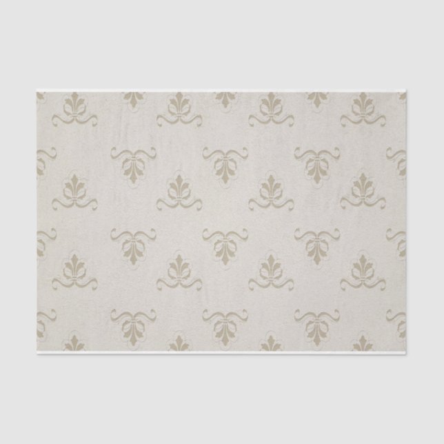 Papier Mousseline Fleur de Lis Motif Découpage Cadeau (Recto)