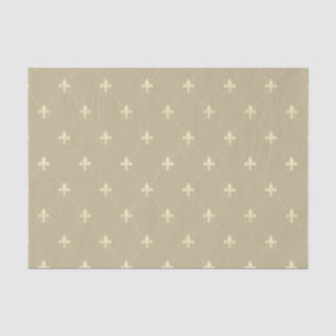 Papier Mousseline Fleur-de-Lis or Brown léger