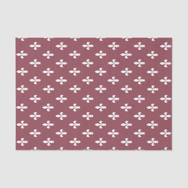 Papier Mousseline Fleur de Lys victorienne Rose foncée (Recto)