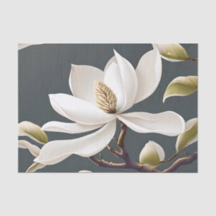Papier Mousseline Fleur de Magnolia blanche élégante
