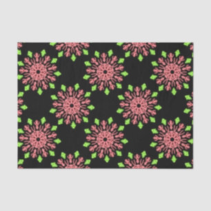Papier Mousseline Fleur de néon rouge et vert