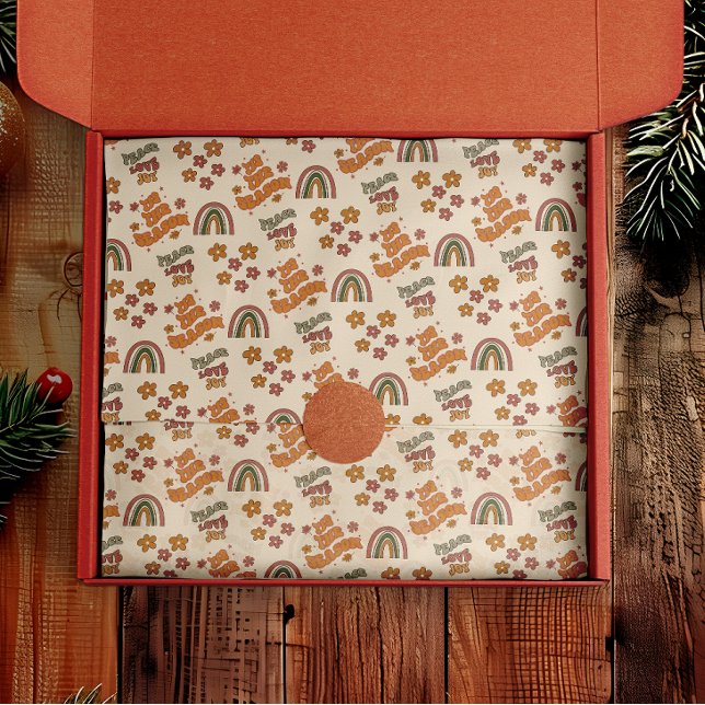 Papier Mousseline Fleur de Noël Arc-en-Ciel Rétro (Créateur téléchargé)