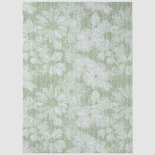 Papier Mousseline Fleur de Pâquerette Veloutée Vert Citron