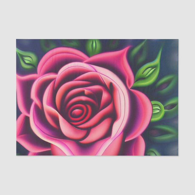 Papier Mousseline Fleur de rose rose romantique Abstraite (Recto)