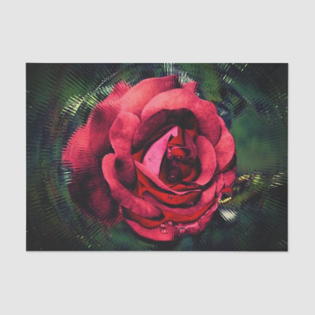 Papier Mousseline Fleur de rose rouge en fleurs Découpage Abstrait (Recto)