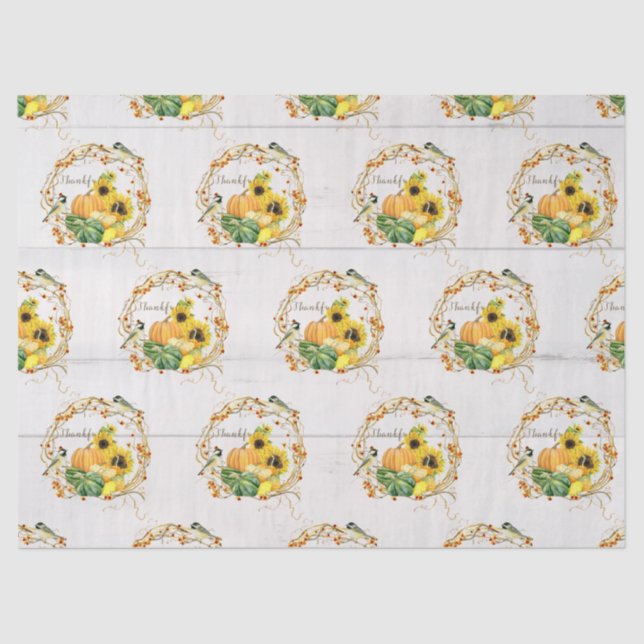 Papier Mousseline Fleur de tournesol citrouille Folial Chute Folid B (Recto)
