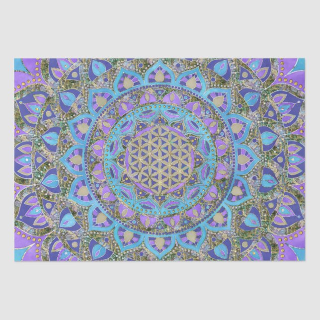 Papier Mousseline Fleur De Vie - Mandala India Style 2 (Recto)