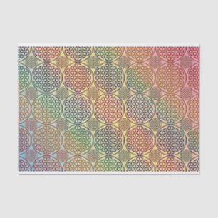Papier Mousseline Fleur de vie - motif de grunge de timbre 1