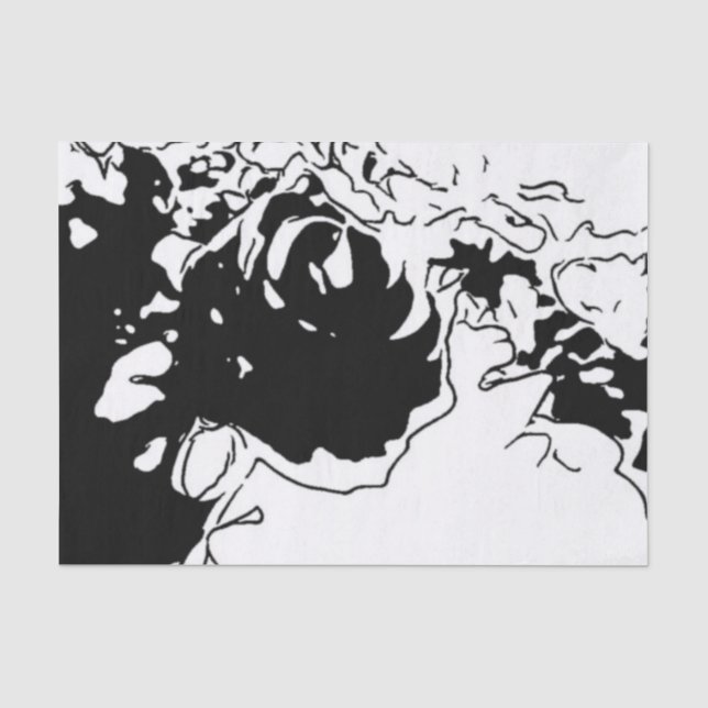 Papier Mousseline Fleur Doodle (Recto)