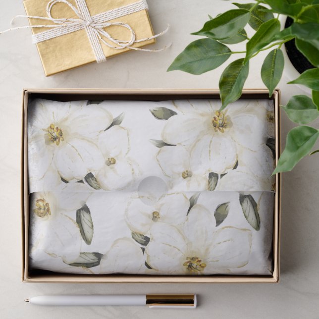 Papier Mousseline Fleur Élégante (Cadeau)