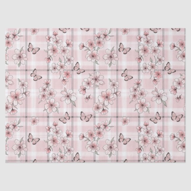 Papier Mousseline Fleur Élégante de Papillon (2) (Recto)