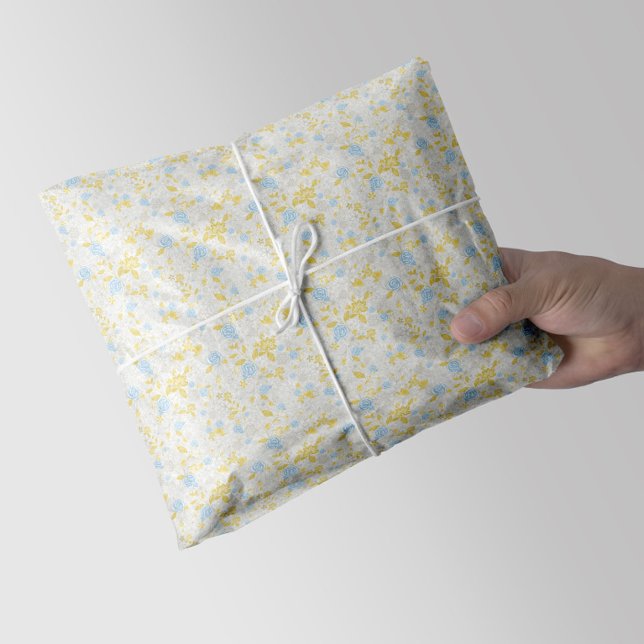 Papier Mousseline Fleur florale turquoise Motif sans couture (Créateur téléchargé)