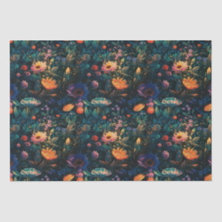 Papier Mousseline Fleur foncé Cottage Jardin Tissu Papier