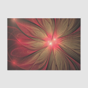 Papier Mousseline Fleur fractale de fansy rouge
