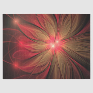 Papier Mousseline Fleur fractale de fansy rouge
