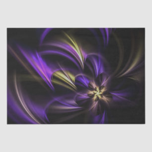 Papier Mousseline Fleur fractale violette torse et torse