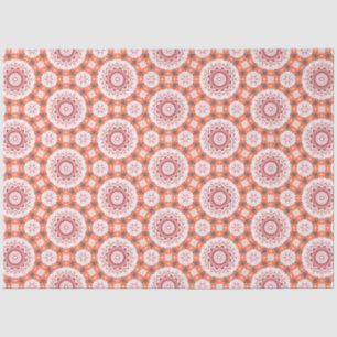 Papier Mousseline Fleur japonaise design en orange blanc découpage