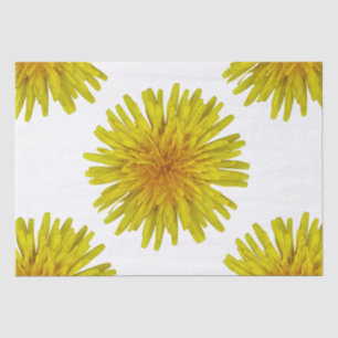 Papier Mousseline Fleur jaune de pissenlit d'été sur toute couleur