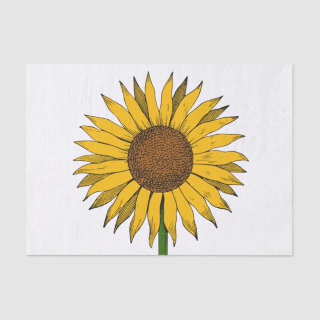 Papier Mousseline Fleur jaune de tournesol (Recto)