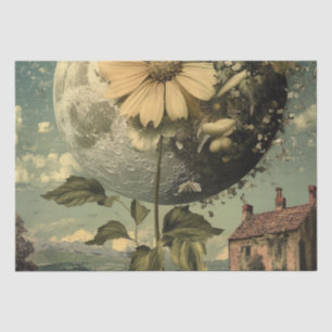 Papier Mousseline Fleur Lune et charme Vintage