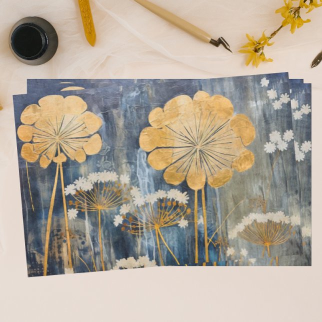 Papier Mousseline Fleur Oriental Or (Créateur téléchargé)