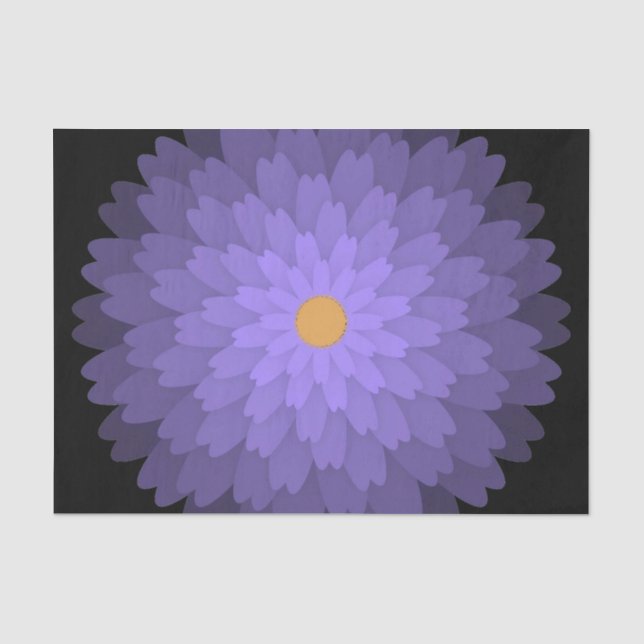 Papier Mousseline Fleur prune à pétales multiples (Recto)