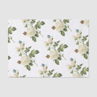Papier Mousseline Fleur rose avec Motif papillon
