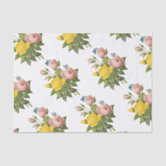 Papier Mousseline Fleur rose avec Motif papillon