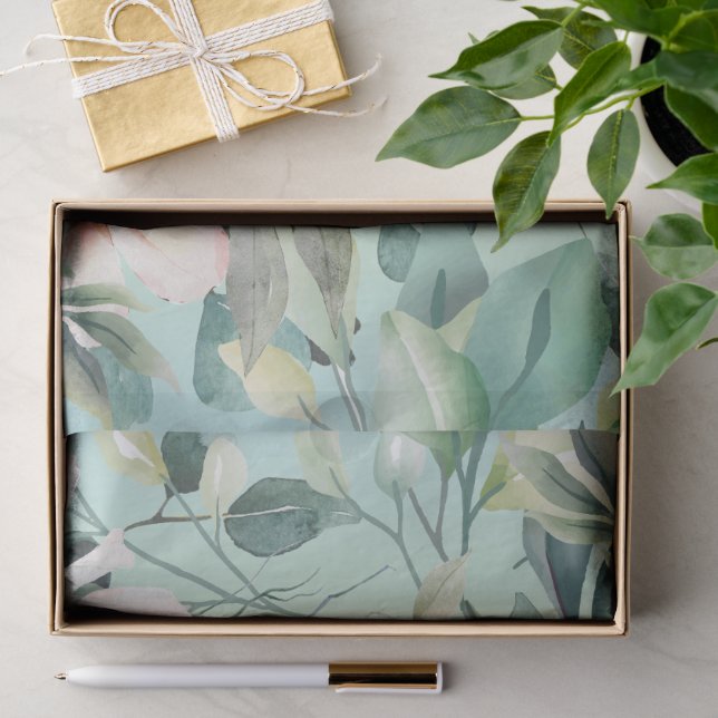 Papier Mousseline Fleur sauvage d'aquarelle Boho moderne (Cadeau)