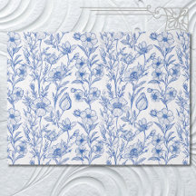 Fleur sauvage de la chinoiserie bleu et blanc