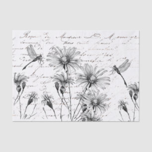 Papier Mousseline Fleur sauvage de script français Dragonfly Decoupa