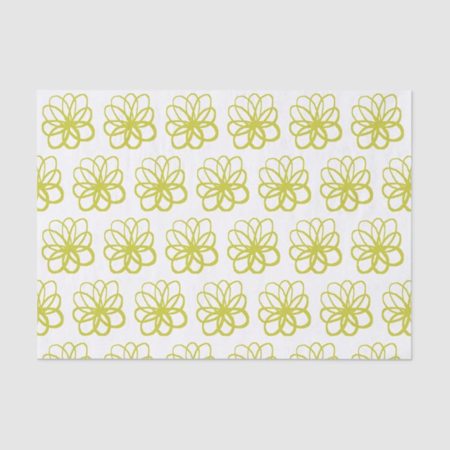 Papier Mousseline Fleur spontanée - Banane jaune (Recto)