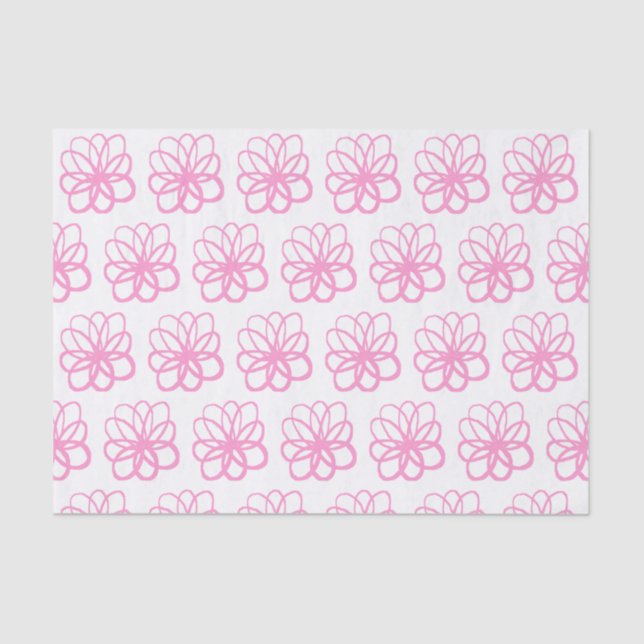 Papier Mousseline Fleur spontanée - rose (Recto)