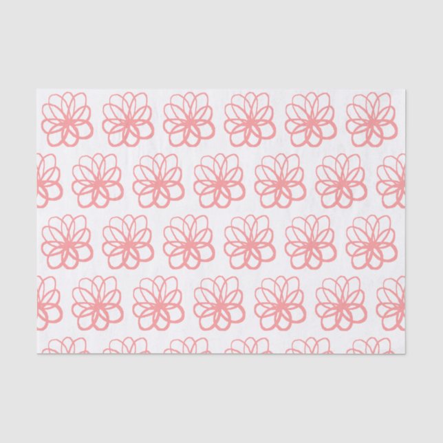 Papier Mousseline Fleur spontanée - Rose doux (Recto)