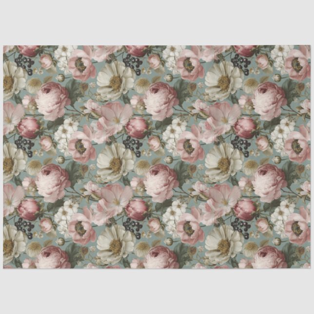 Papier Mousseline Fleur Vintage (Recto)