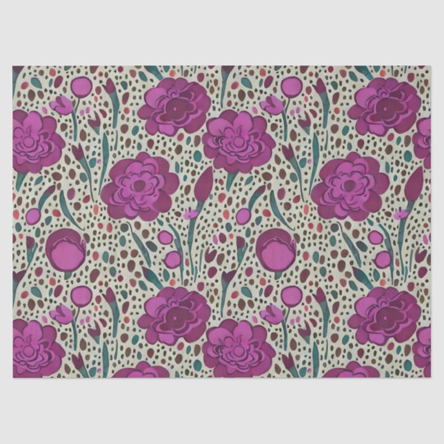 Papier Mousseline Fleur violet (Recto)