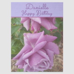 Papier Mousseline Fleur Violette Rose Nom de Fille Floral Anniversai