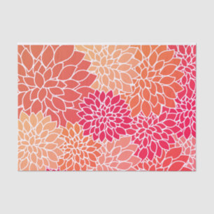 Papier Mousseline Fleur Zinnia colorée et élégante