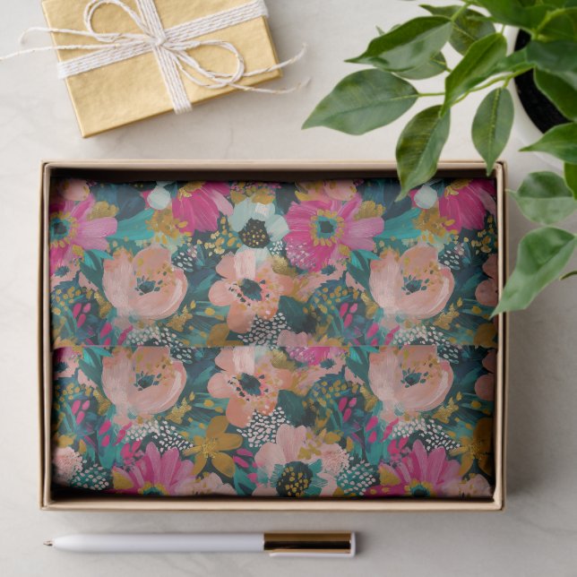 Papier Mousseline Fleurie  (Cadeau)