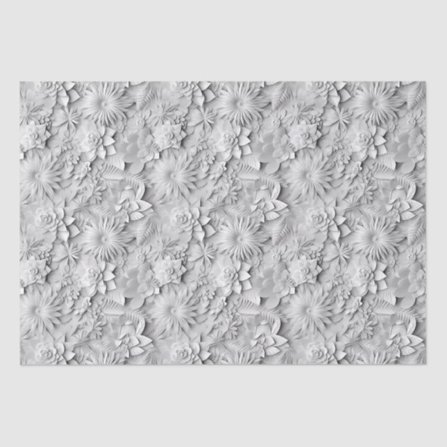 Papier Mousseline Fleurs "3D" pour mariage, fête des mères et Saint- (Recto)