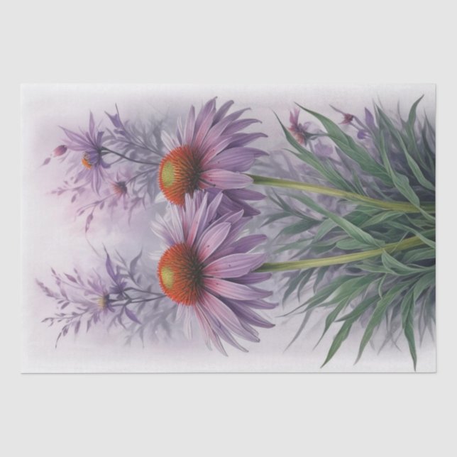 Papier Mousseline Fleurs à cône en découpage (Recto)